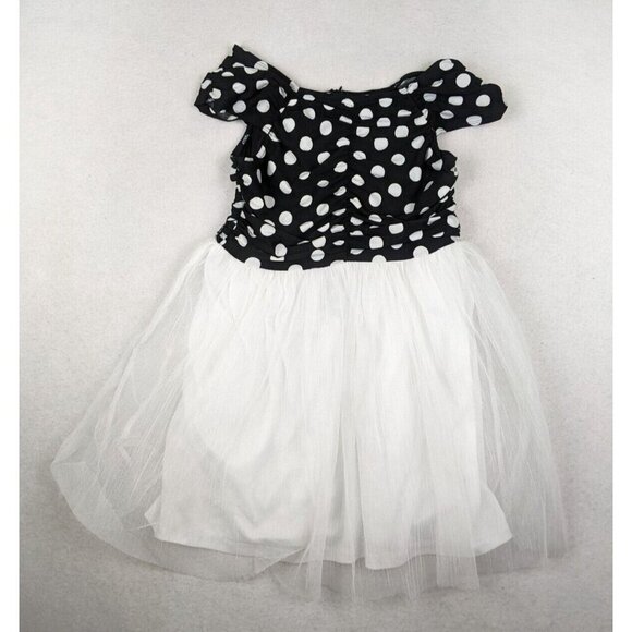 ELISA BE - GIRL'S BLACK & WHITE POLKA DOT PRINT TUTU DRESS - SIZE 16 - Picture 1 of 6